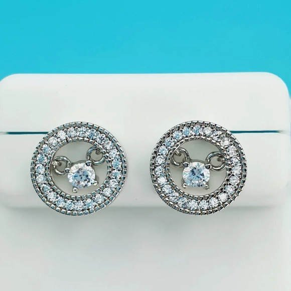 "925 Sterling Silver CZ Beautiful Earrings for Women, 1USPAR4192 - Picture 5 of 11